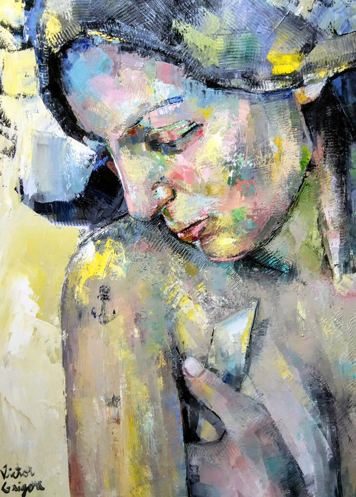 Arlequin, 70x50 cm, oil on canvas, 2024.