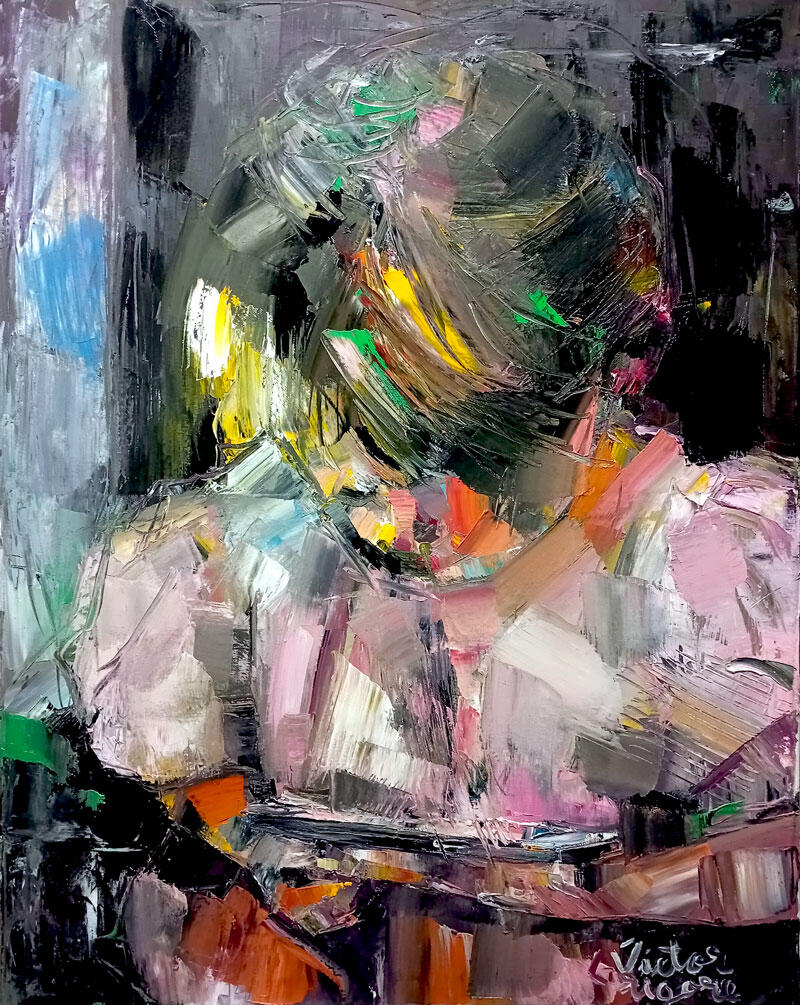 The Girl with Phone, 70x50 cm, oil on canvas, 2025.