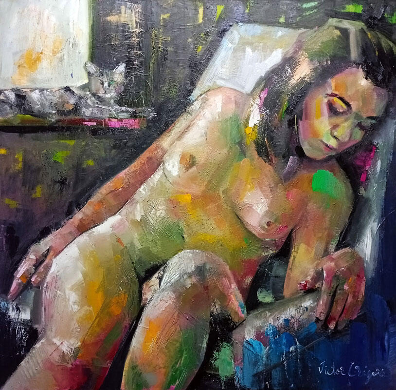 Nude, 100x100 cm, oil on canvas, 2026.