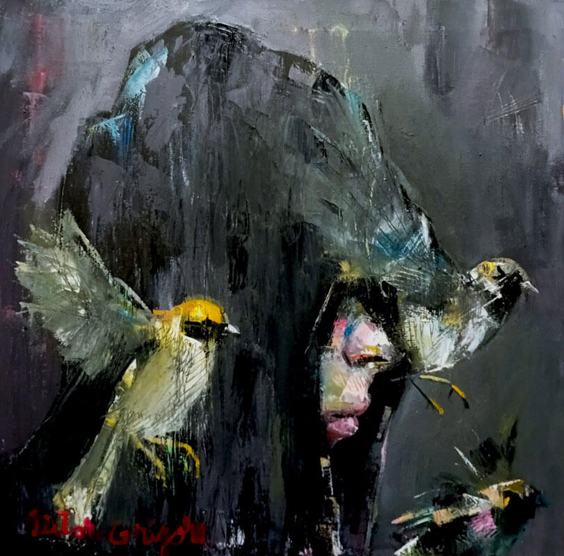 The Flying Theory, 50x50 cm, oil on canvas, 2026.