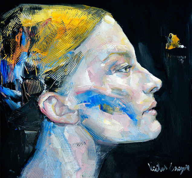 Flying Yellow Butterfly Around, 50x50 cm, oil on canvas, 2024.